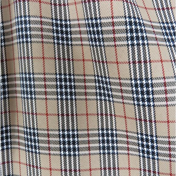 90s Vintage Le Suit Tan Black & Red Plaid High Rise A-Line Pencil Skirt Size 14 - Picture 3 of 5